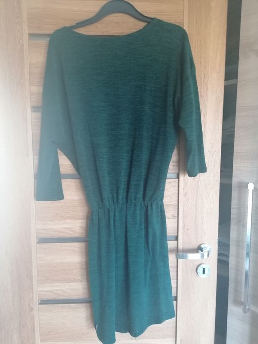 Sukienka sweterkowa butelkowa zieleń XL