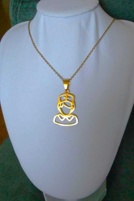 Colar Aço c/ Pendente Enfermeira NOVO