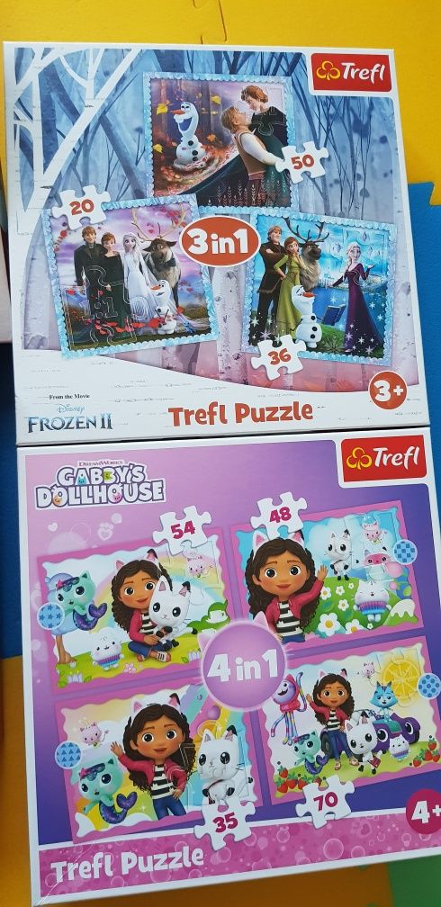 Puzzle zestaw  3+ 4+ Trefl 3w1 4w1 5w1