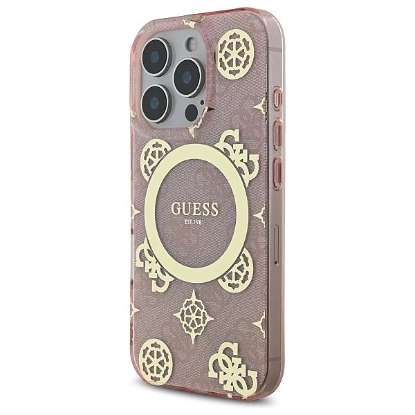 Guess GUHMP16LH4PYEEP iPhone 16 Pro 6.3" różowy/pink hardcase IML Peon