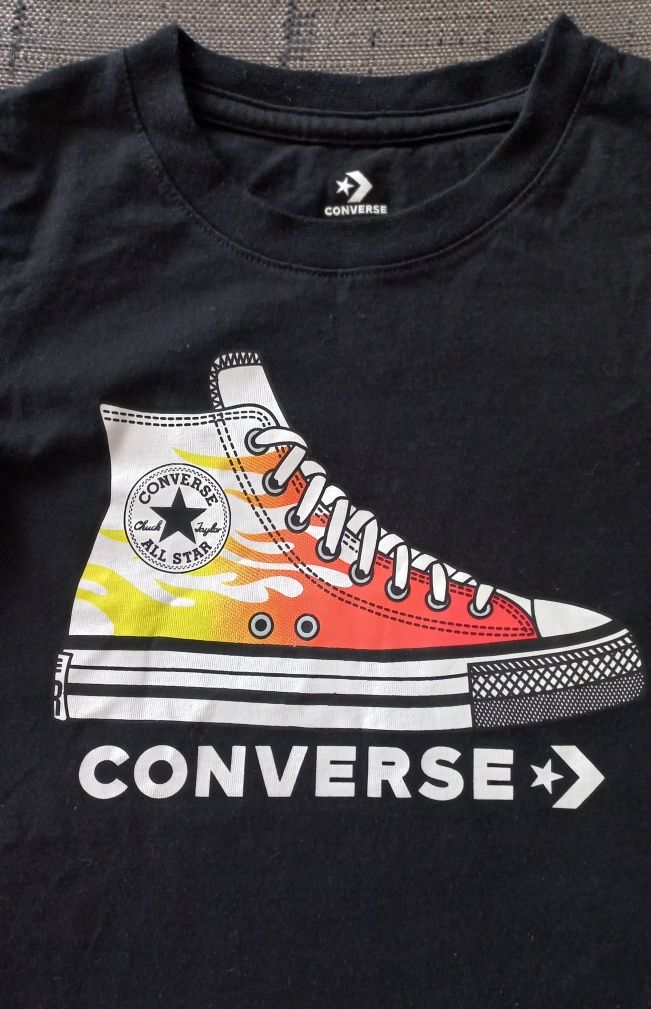 Bluzka T-shirt czarna chłopięca Converse 5lat