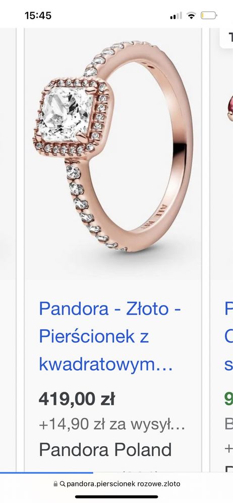 Nowy pierścionek pandora różowe złoto