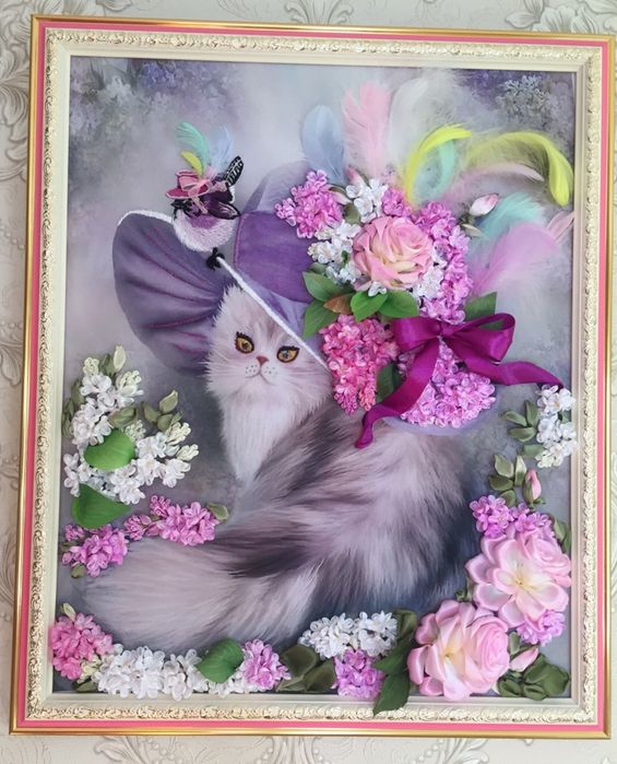 Картина объемная Вышивка лентами 3Д