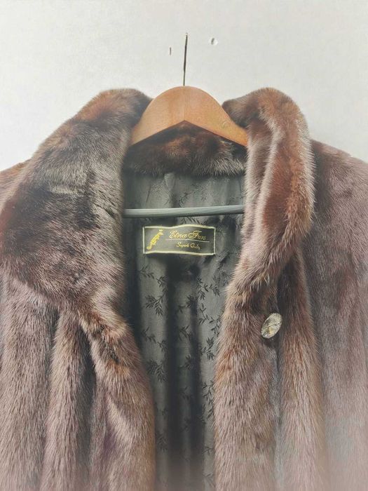 Норкова шуба Etna Furs. із спинок. Довжина - 140см. ЕКСКЛЮЗИВ