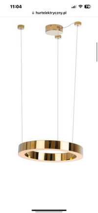 Ściemnialna, złota ledowa lampa wisząca MX P0377D z serii luxury