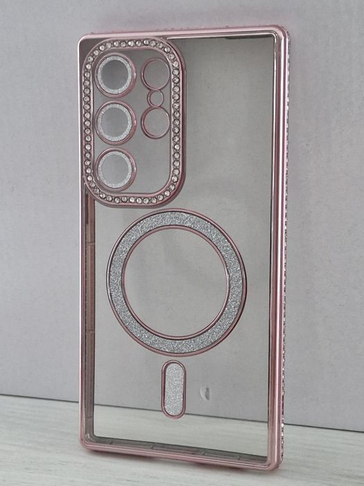 Bling Magsafe Case do Samsung Galaxy S24 Ultra różowy