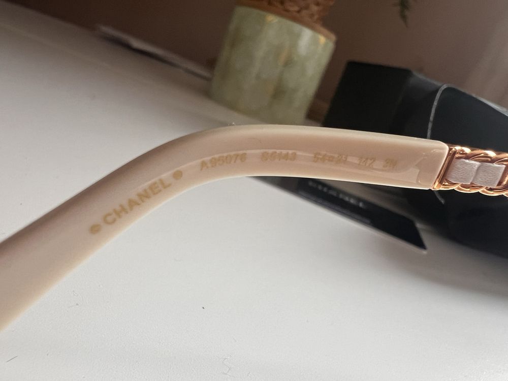 Okulary Chanel nowe komplet beżowe piękne nude