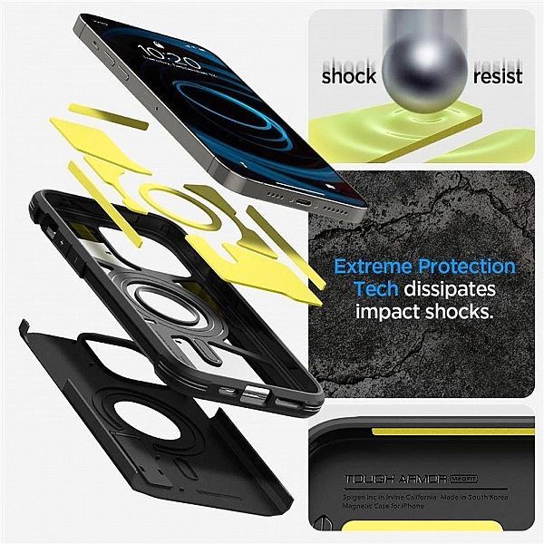 Etui Spigen Tough Armor MagSafe na iPhone 14 Pro - czarne