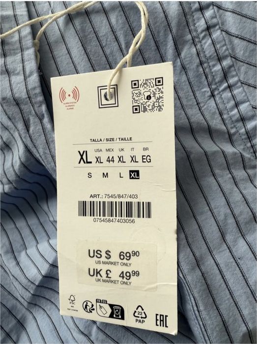 Рубашка сорочка zara xl нова