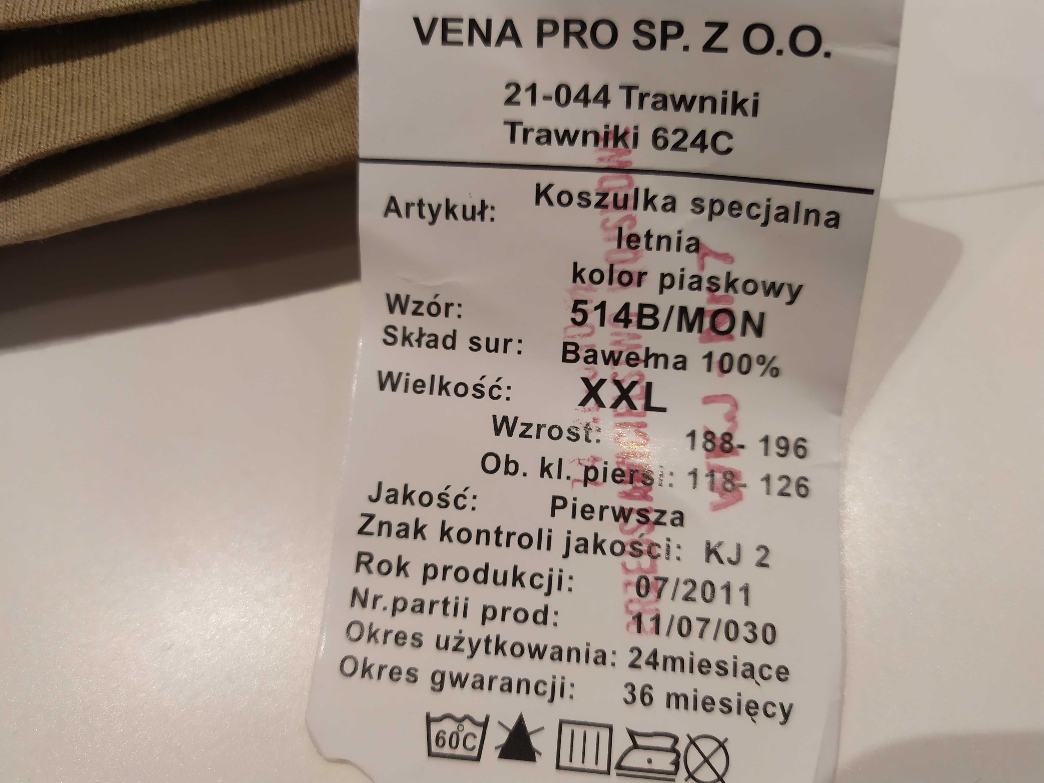 Bielizna specjalna pustynna  koszulka wz. 514b mon spodenki 515 b mon