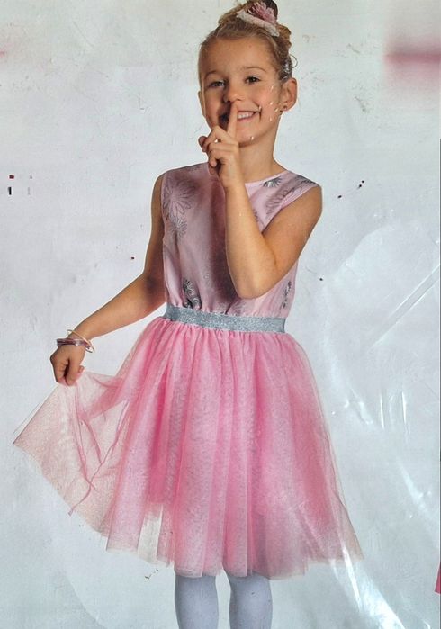 r. 146/152 NOWA sukienka dziewczęca wizytowa elegancka jasno różowa