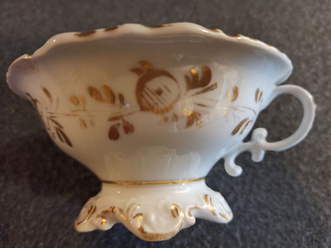 Porcelana Śląska Filiżanka do herbaty  DUO Złocenia