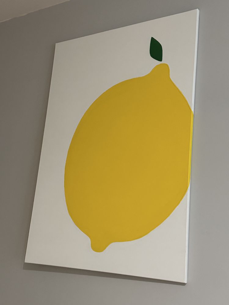 Obraz ręcznie malowany cytryna 3D 100x70