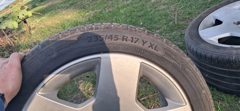 Sprzedam alufelgi r17 5x110 łopaty wraz z oponami letnimi 235/45 r 17
