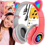 Słuchawki bezprzewodowe nauszne LED kocie uszy bluetooth 5.0 MICRO USB