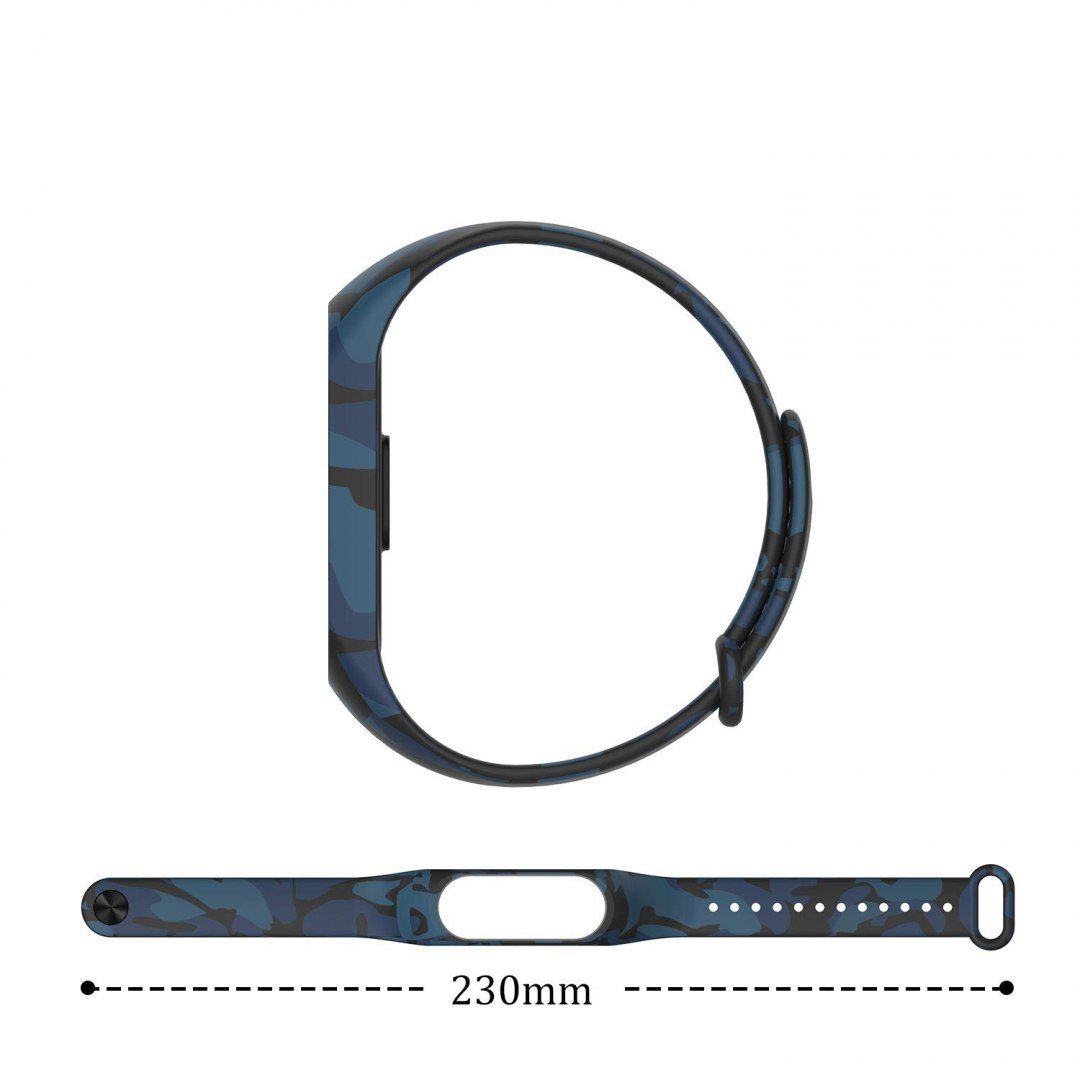 Silikonowa opaska Xiaomi Mi Band 4 / Mi Band 3 niebieskie moro