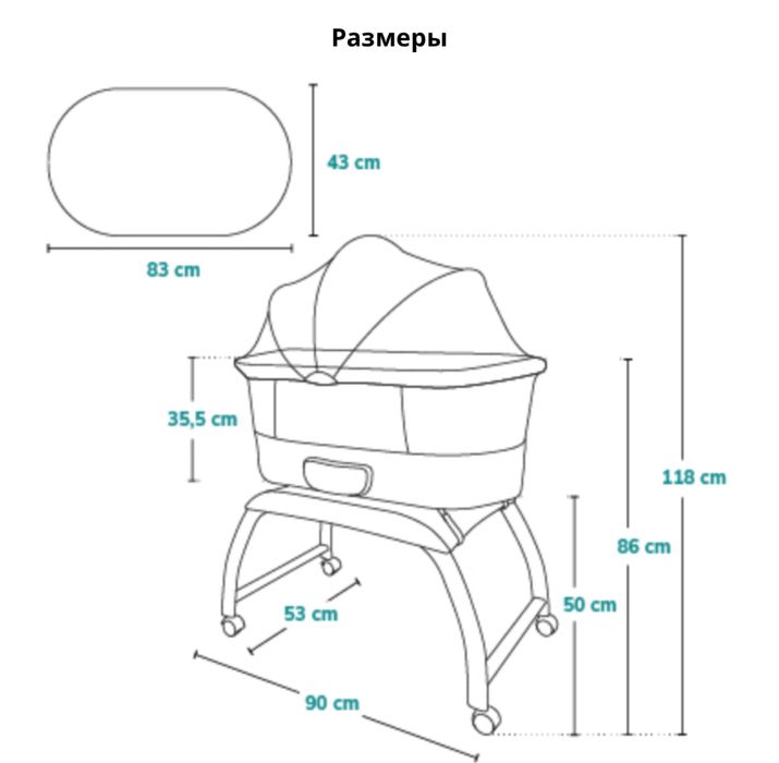 Детская кроватка-люлька  Lionelo Coral White