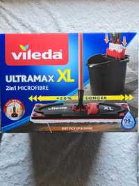 ZESTAW Mop Vileda Ultramax XL Mop Wiadro Wyciskacz