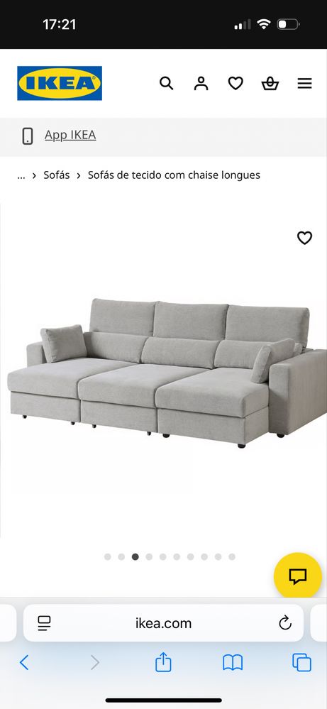 Sofá cama com chaise longue