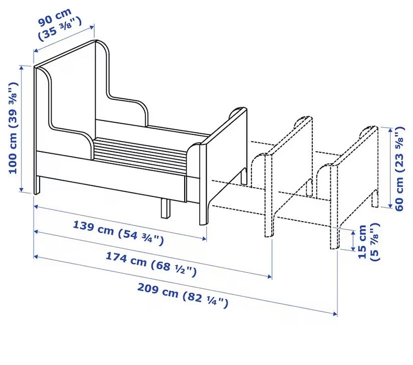 Łóżko które rośnie z dzieckiem Ikea busunge