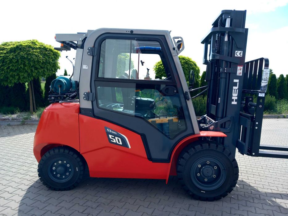 Wózek Widłowy Heli 5,0t Maszt 3,3 LPG Kubota z Pozycjonerem Wideł