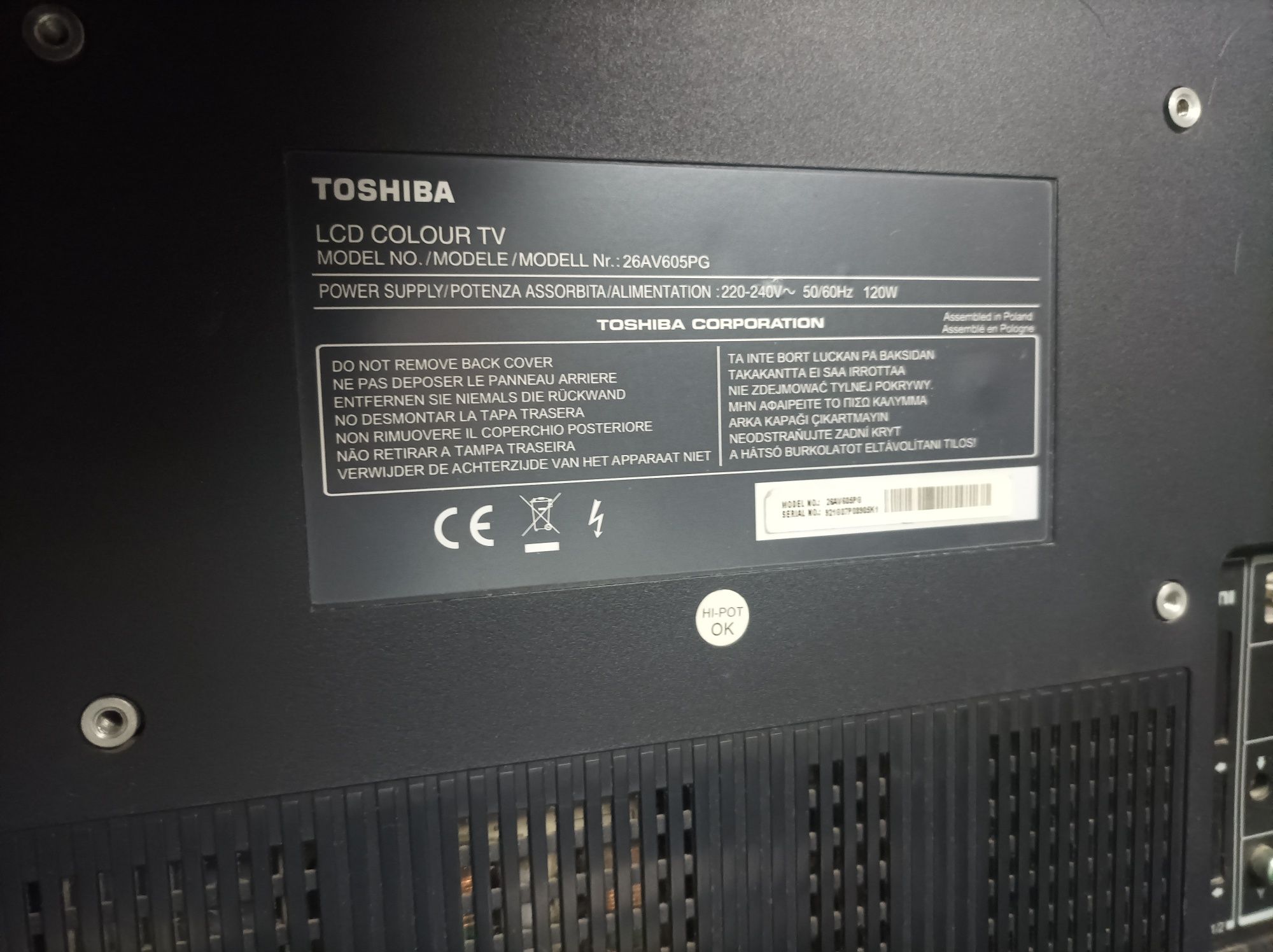 Toshiba Regza 26AV605PG  26" LCD