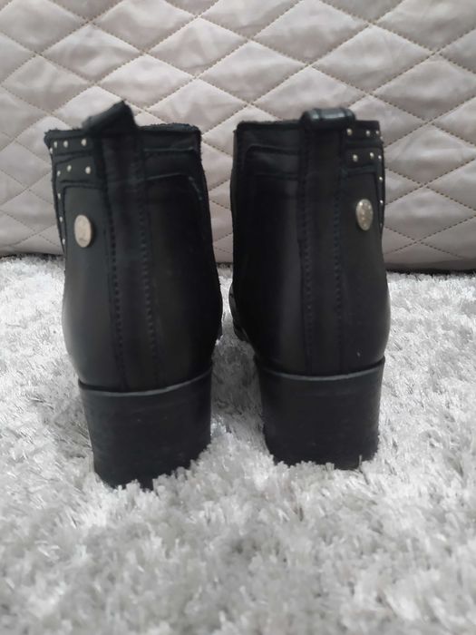 Botas pretas de pele genuína tamanho 37 novas Drakart