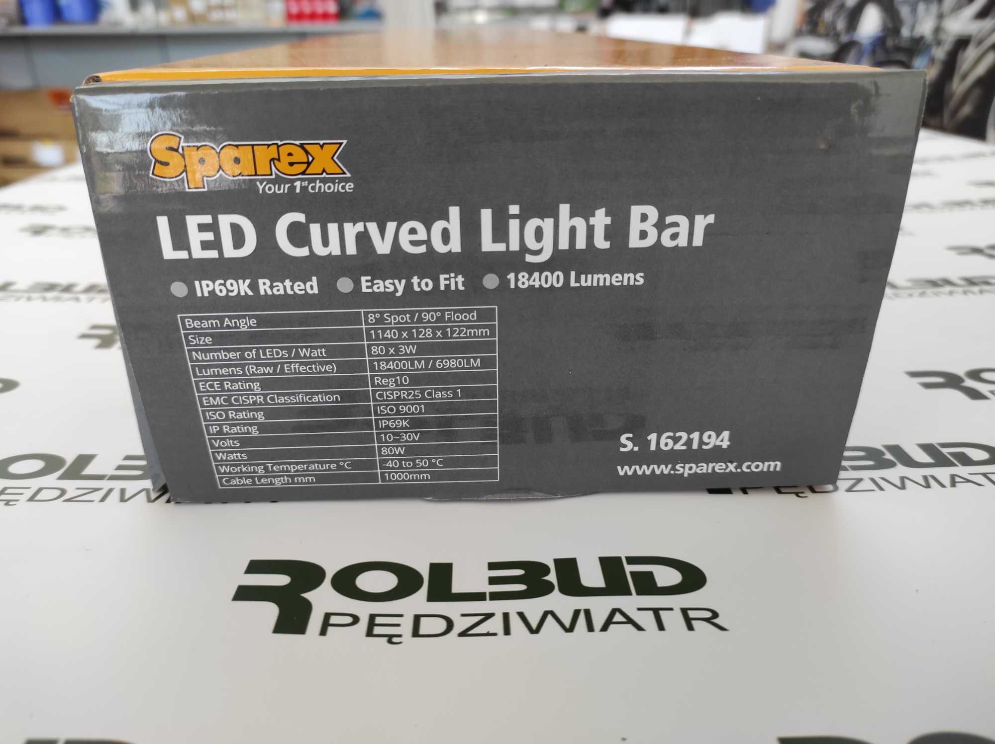 Listwa oświetleniowa LED zakrzywiona 1140mm 18400 Lumenów 10-30V