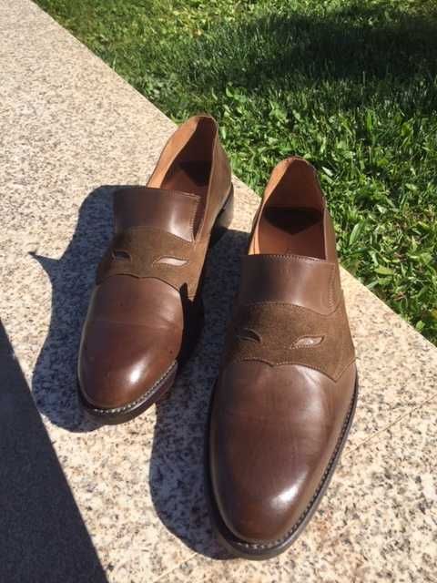 Sapatos em Pele Castanhos para Homem Tamanho 42