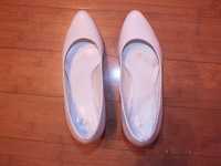Ślubne buty białe 38 obcas 6 cm