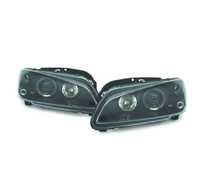 FARÓIS ANGEL EYES PARA PEUGEOT 106 96+ FUNDO PRETO H1