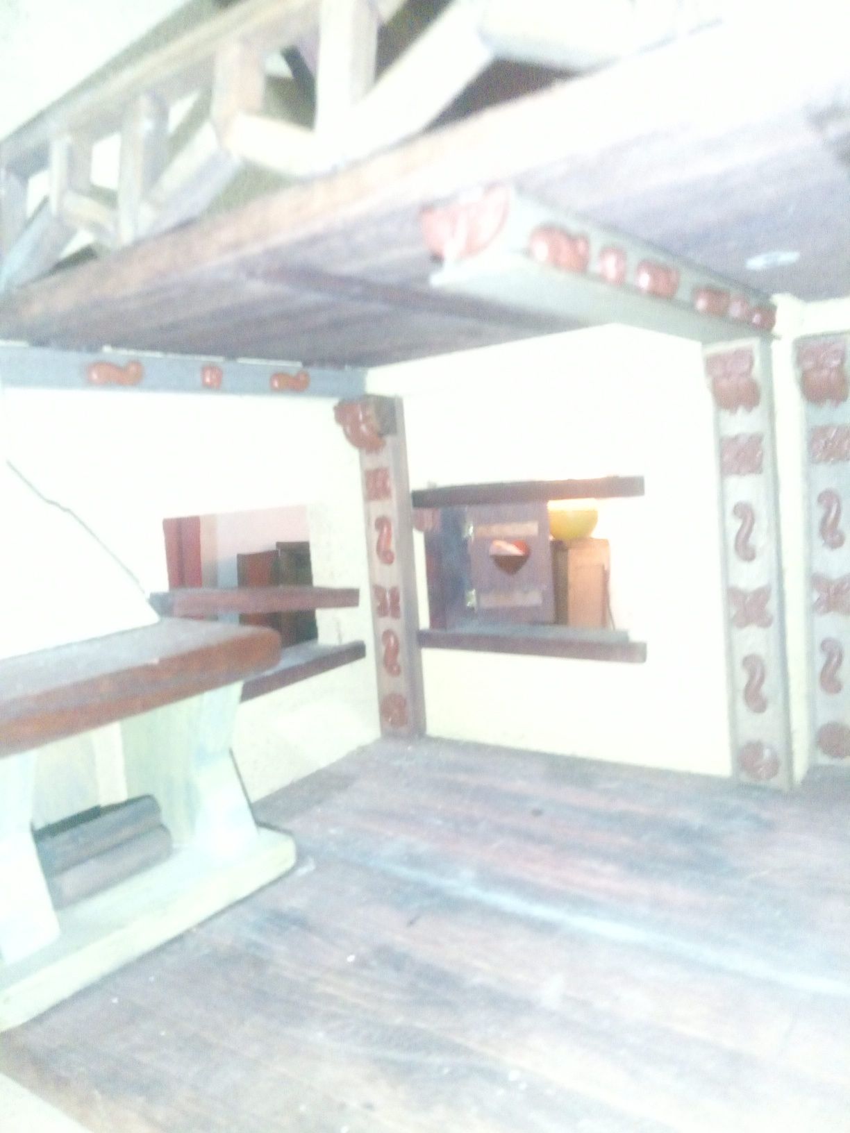 Maquete madeira casa medieval