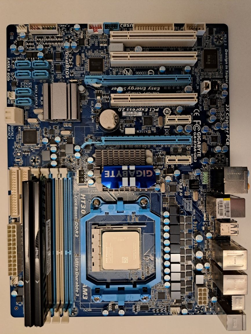 Zestaw płyta główna AM3, procesor AMD, pamięć DDR3