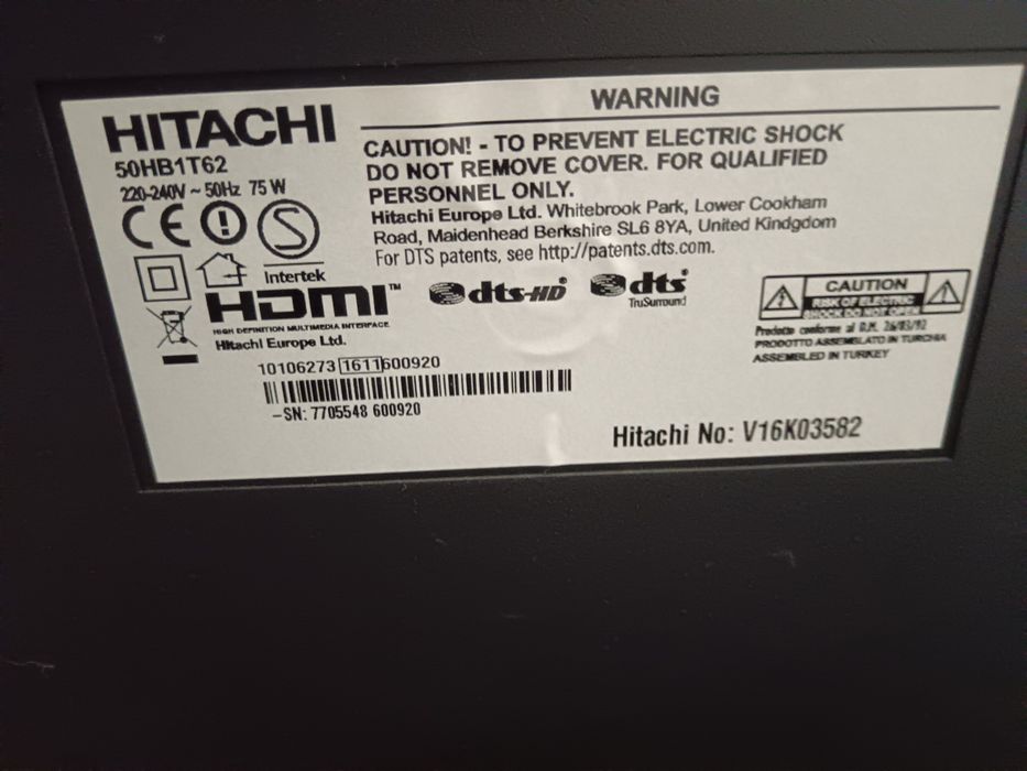 Telewizor hitachi 50hb1t62
