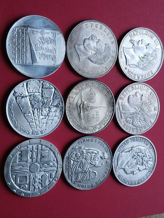 Мікс срібних не частих монет світу...