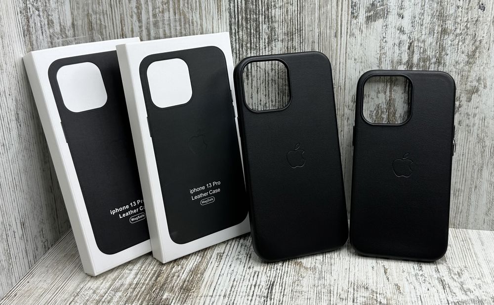 Чехол кожа Leather Case MagSafe на iPhone 13 Pro. Анимация