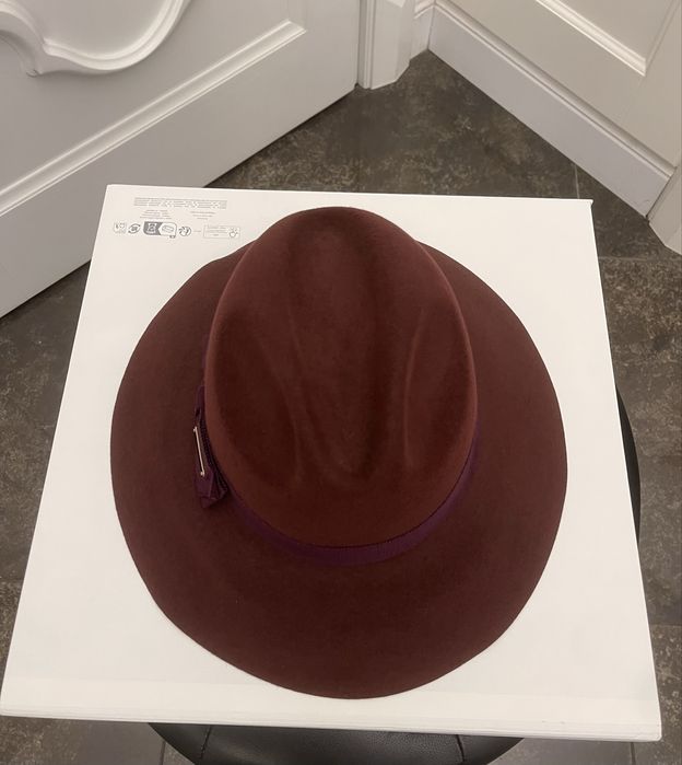 BURBERRY PRORSUM piękny filcowy kapelusz, burgundowy