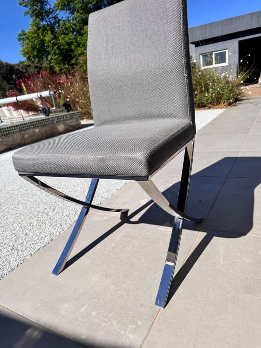 Conjunto de 6 cadeiras em inox — usadas, bom estado