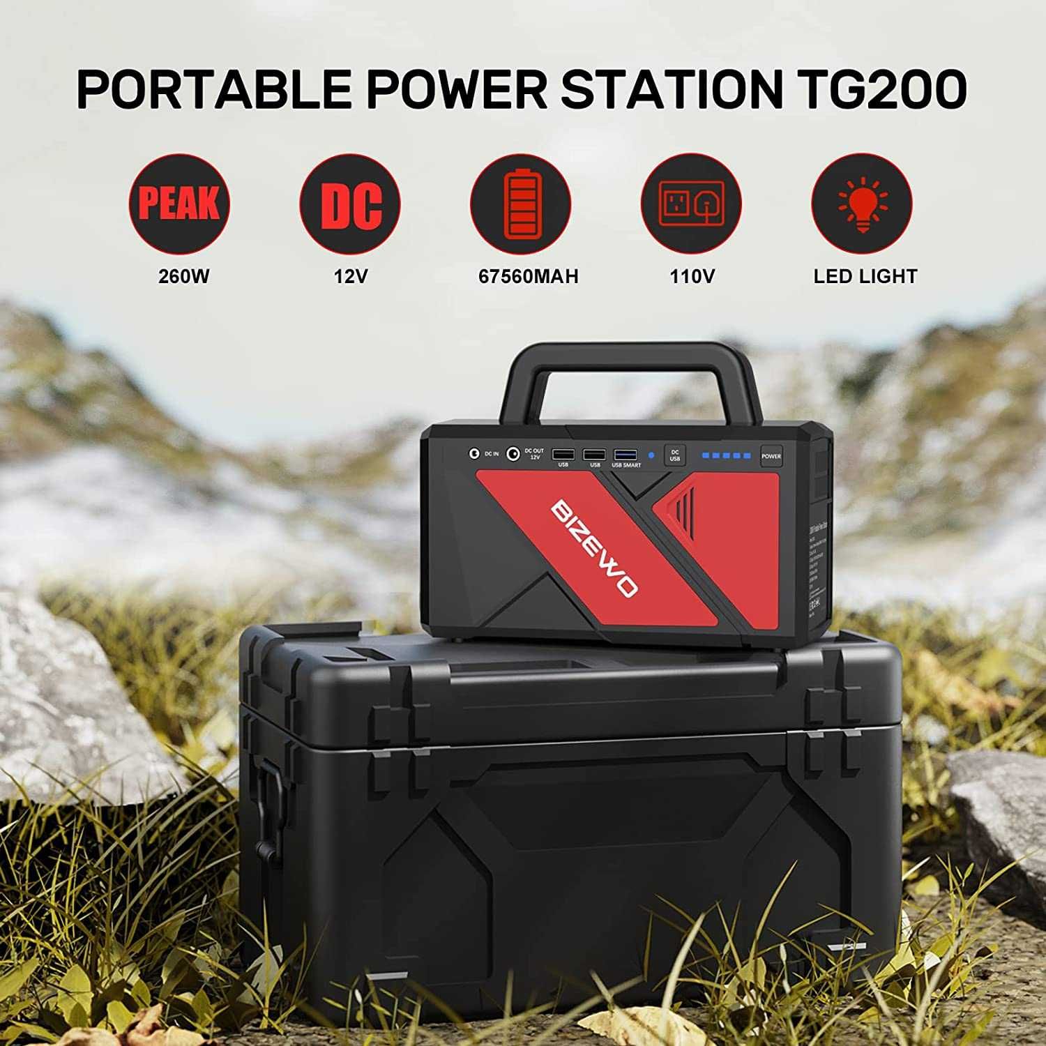 Зарядная станция BIZEWO TG200 (250Wh / 67560mAh) Пауербанк