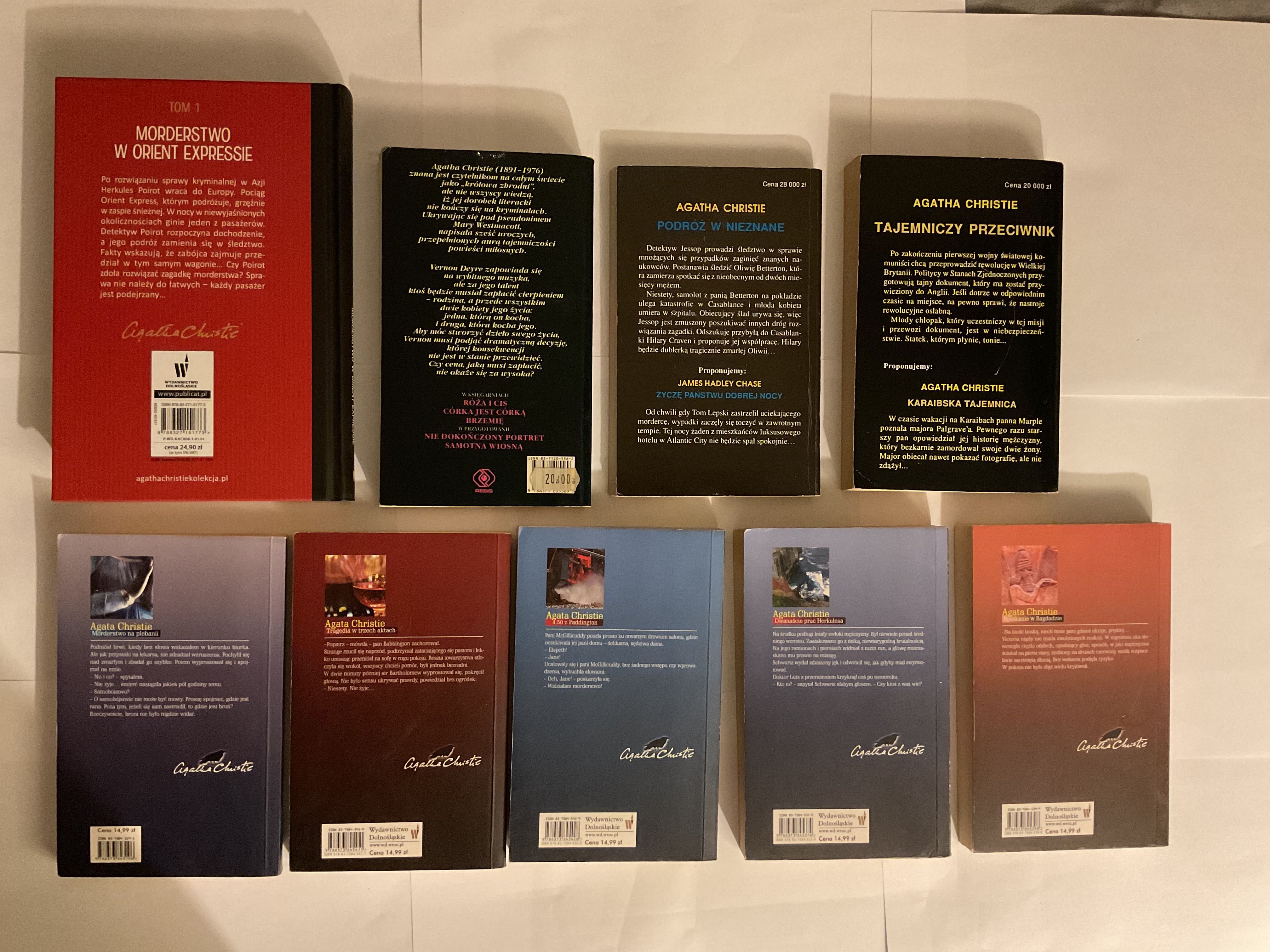 9 x Agata Christie, Chleb olbrzyma, Morderstwo w Orient Expressie,