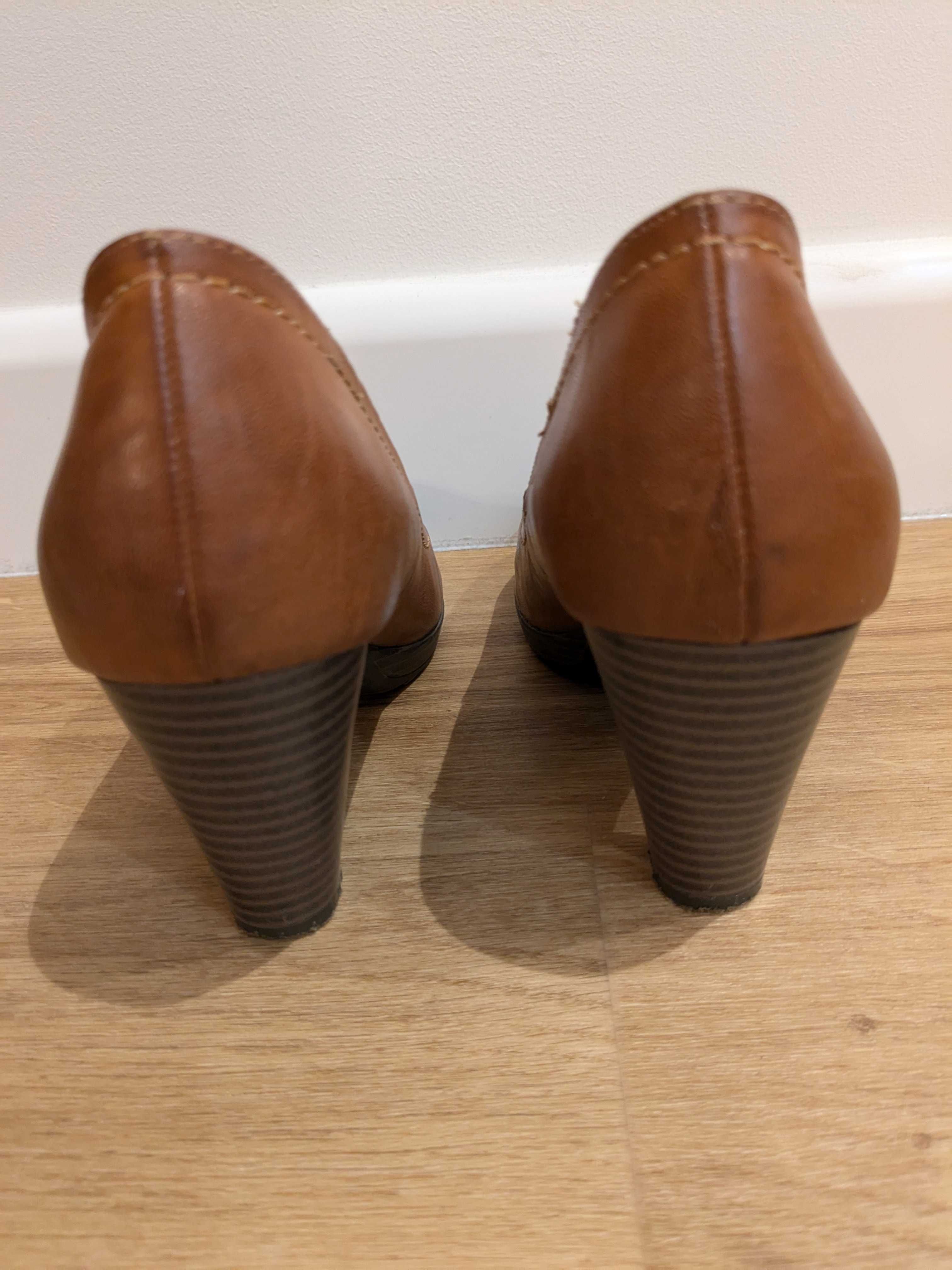 buty clara barson, obcas, brązowe