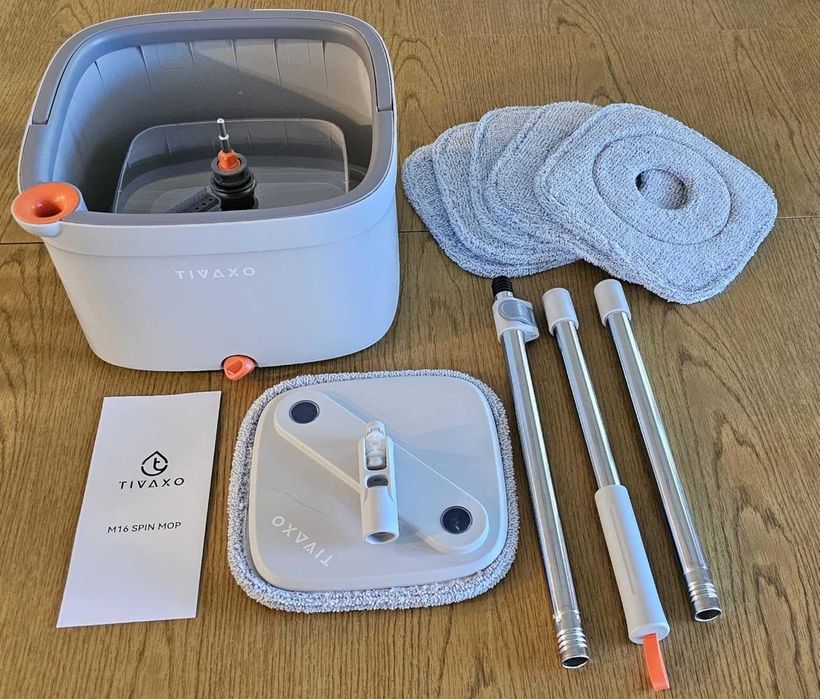 Mop obrotowy TIVAXO M16 z wiadrem i systemem separacji wody