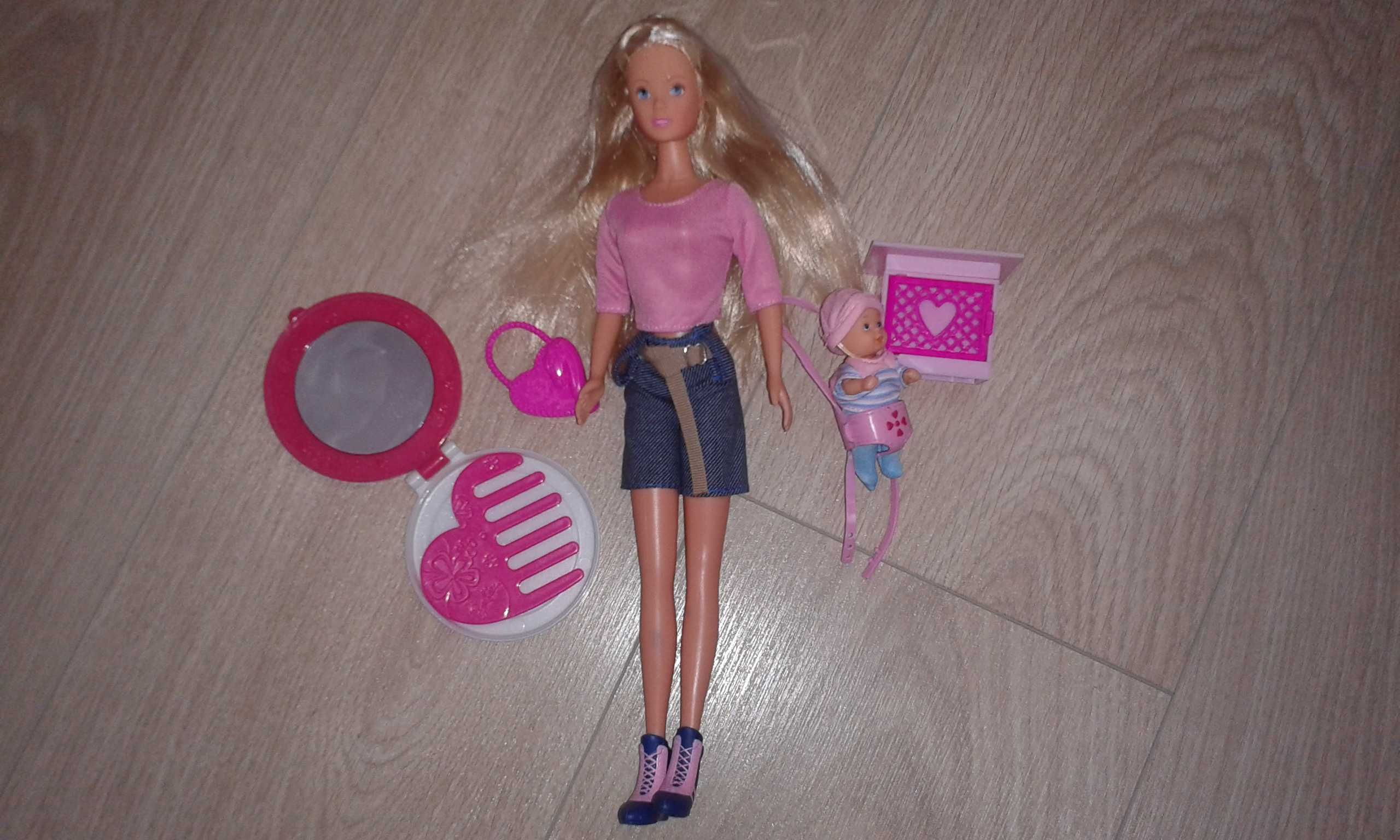 Komplet Lalka Barbie bobas nosidełko akcesoria jak Nowa