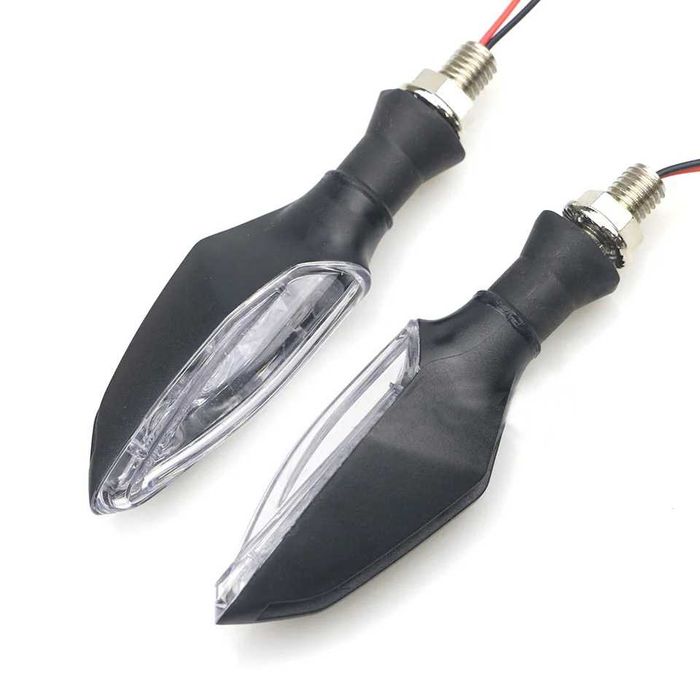 Par piscas LED longos moto cafe racer