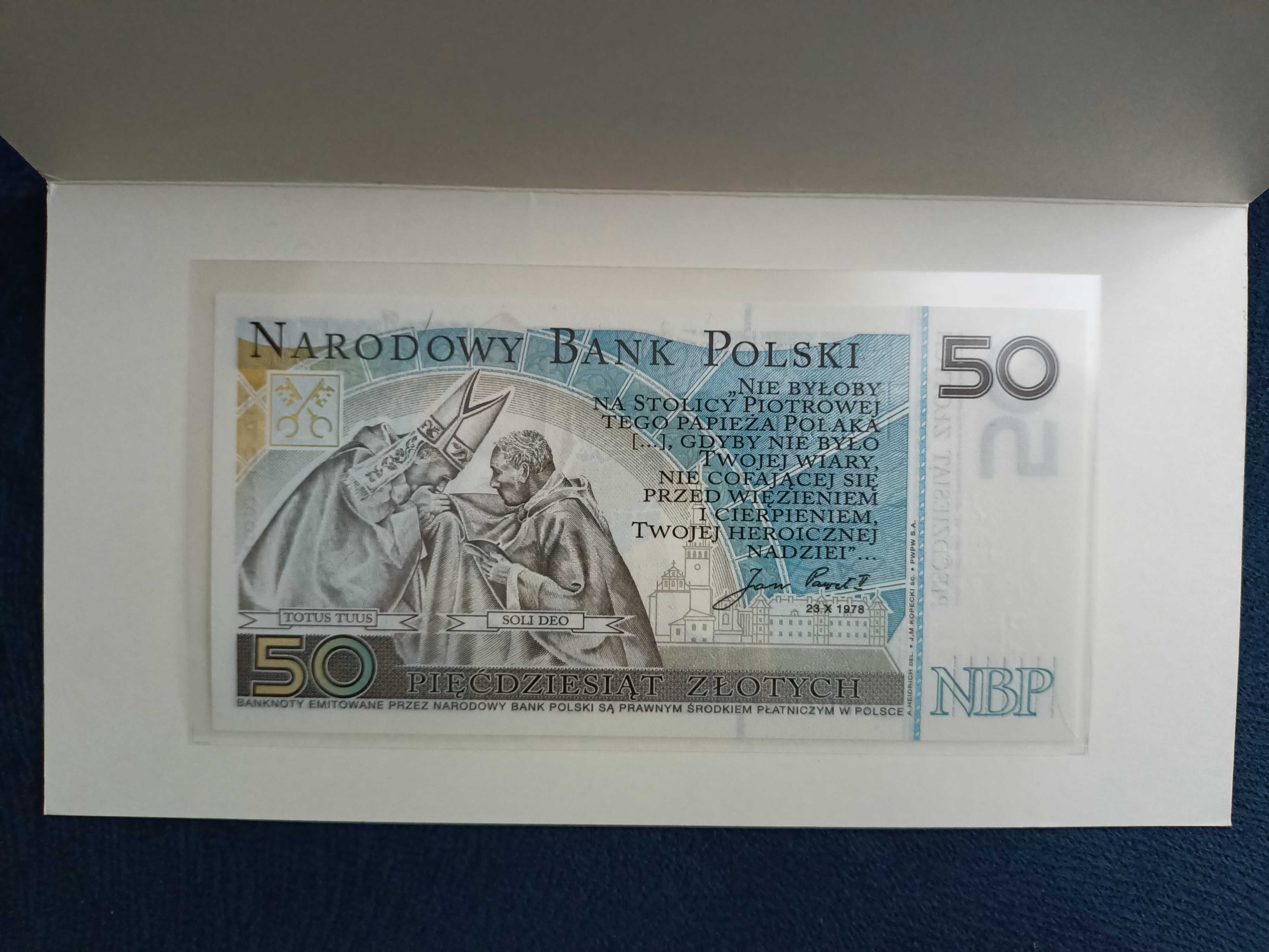 50 Złotych 2005 Jan Paweł ll stan 1 UNC