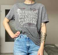 Szary T-shirt koszulka napis Budda True Religion