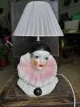 candeiro grande vintage , porcelana , pierot