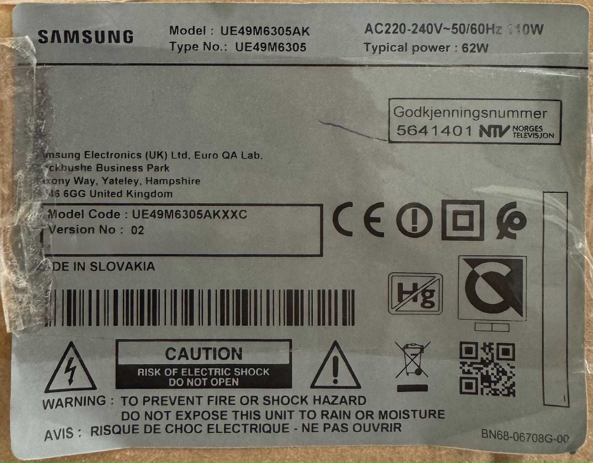 UE49M6305AK Partes de Televisao