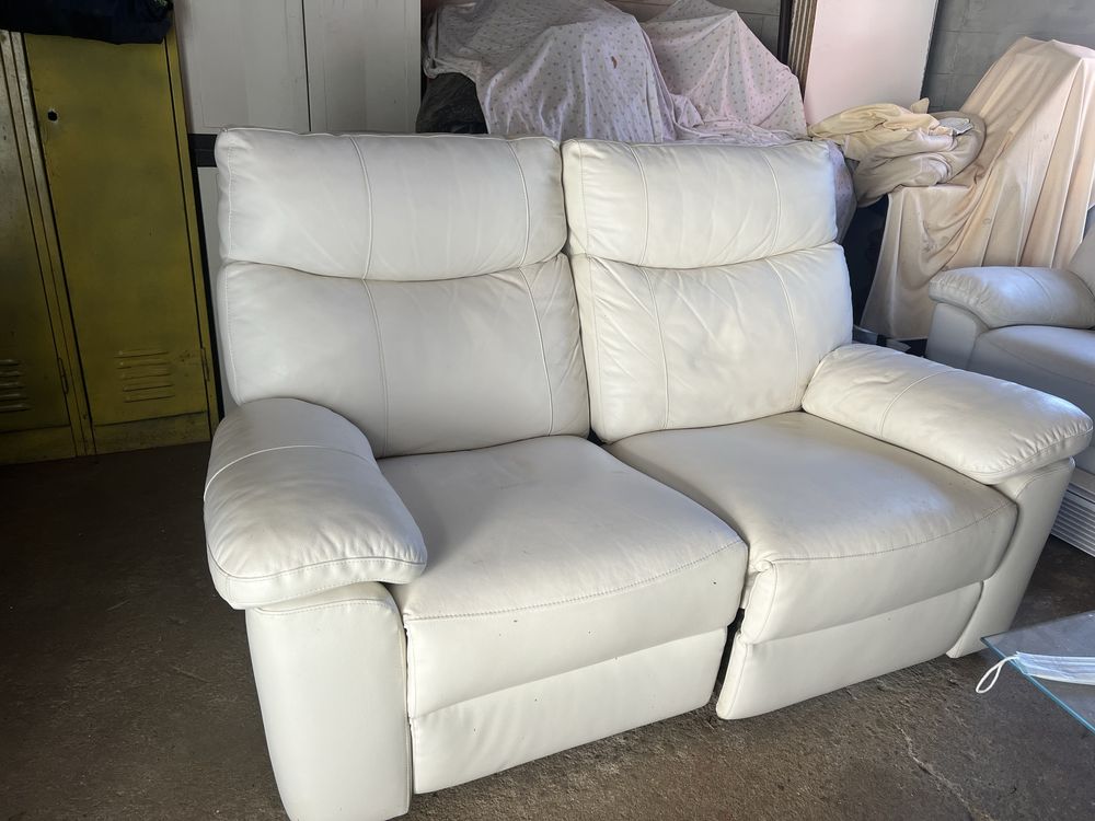Sofa relax pele branco