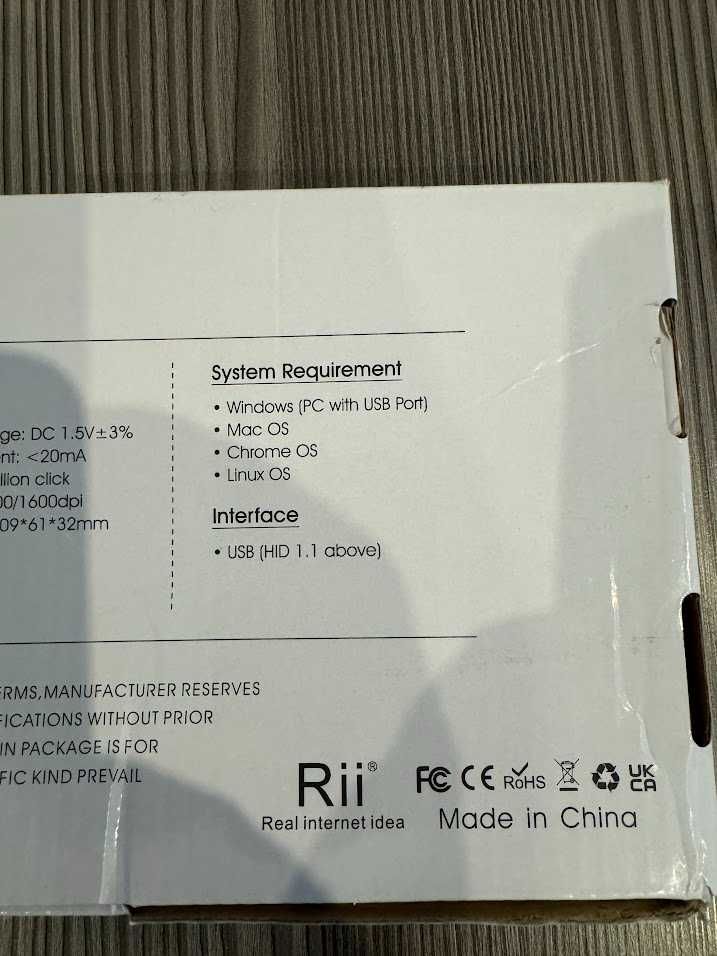 Bezprzewodowy zestaw klawiatura i mysz Rii RK207\RM207 slim